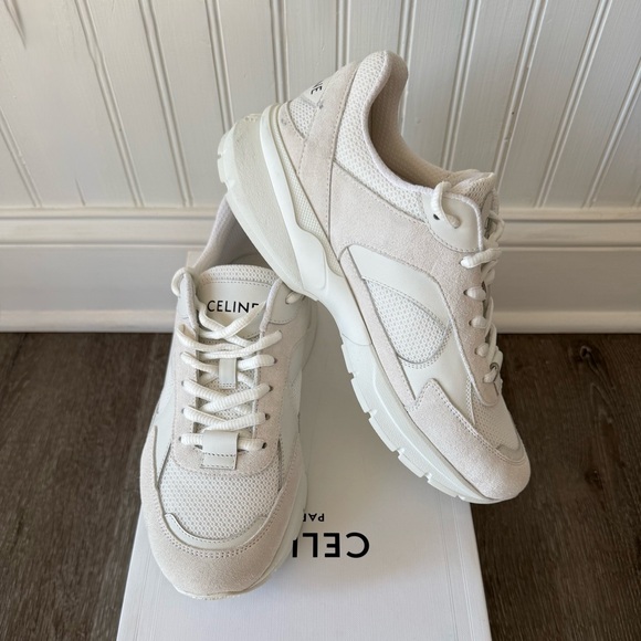 Celine White Mixed Leather Runner sneakers - Picture 4 of 10